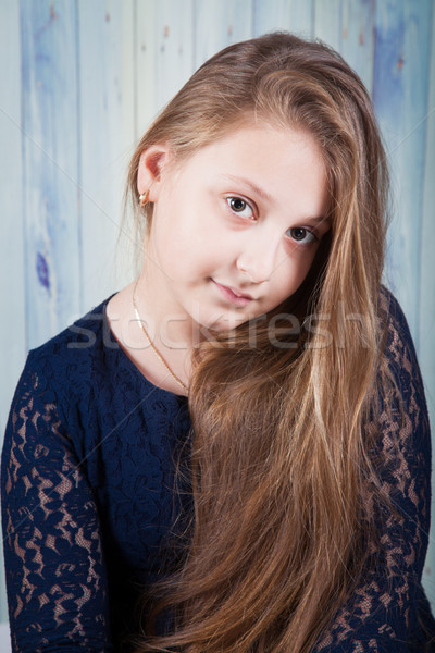 10 éves lány portré stúdiófelvétel szem arc Stock fotó © igabriela
