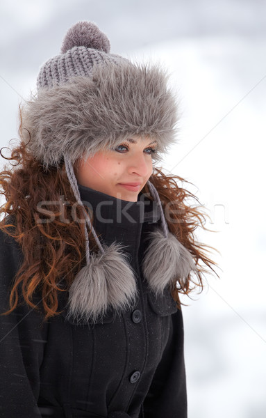 Elegant woman outdoor in winter Stock photo © igabriela