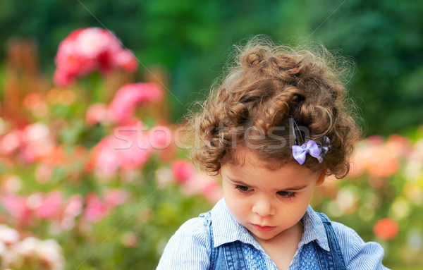 Sad little girle outdoor Stock photo © igabriela