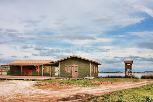 Foto stock: Verde · observación · de · aves · torre · paisaje · griego