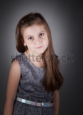 8 anos menina retrato mãos cara Foto stock © igabriela