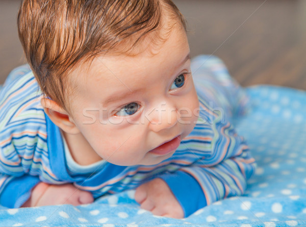 Stockfoto: Baby · jongen · home · portret · maanden · oude