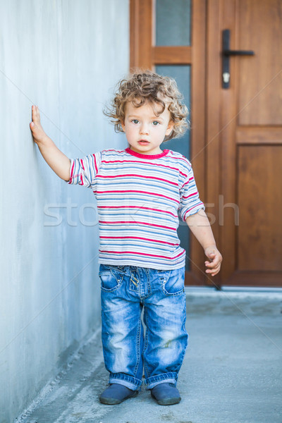 ребенка мальчика портрет 1 год ходьбе за пределами Сток-фото © igabriela