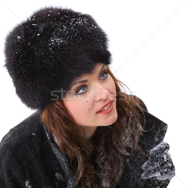Elegant young woman outdoor in winter Stock photo © igabriela