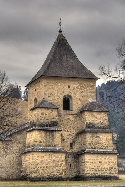 Stok fotoğraf: Manastır · takviye · kule · boyalı · Romanya · duvar