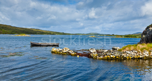 Panoráma csónak nyár természet tájkép szín Stock fotó © igabriela
