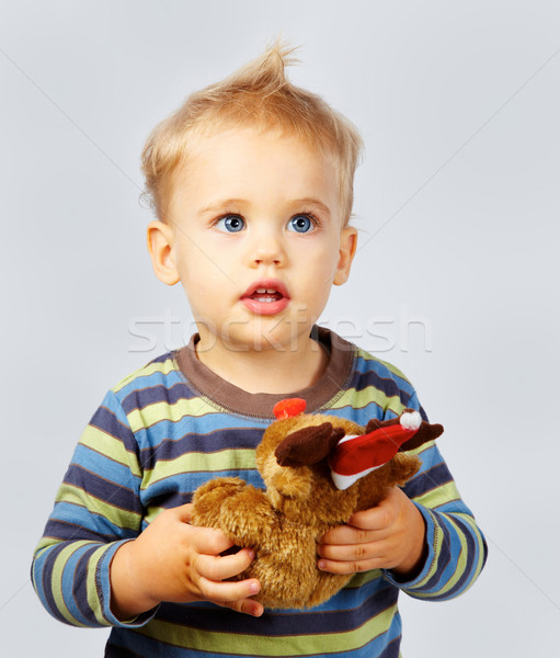 Stock photo: Baby boy with toy