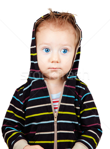 Komoly baba fiú stúdió portré egyéves Stock fotó © igabriela