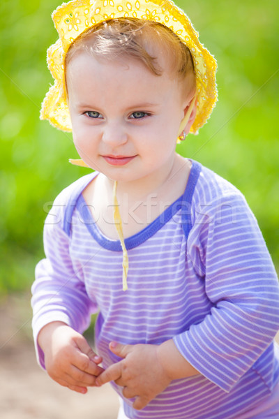 1 éves kislány szabadtér portré élvezi nap Stock fotó © igabriela