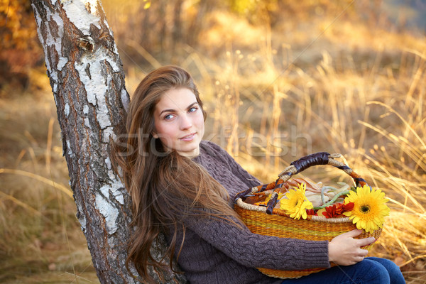Young woman resting in autumn Stock photo © igabriela