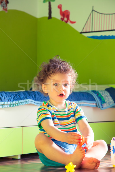 Stockfoto: Baby · jongen · spelen · kamer · portret