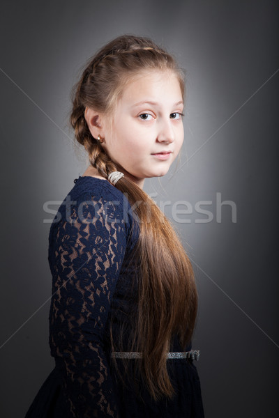 10 éves lány portré stúdiófelvétel szem arc Stock fotó © igabriela