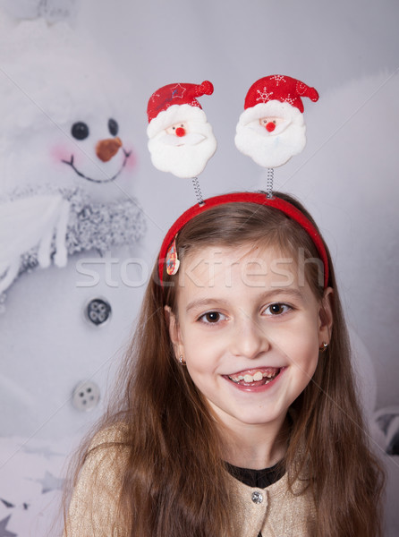 Meisje christmas portret gezicht Stockfoto © igabriela