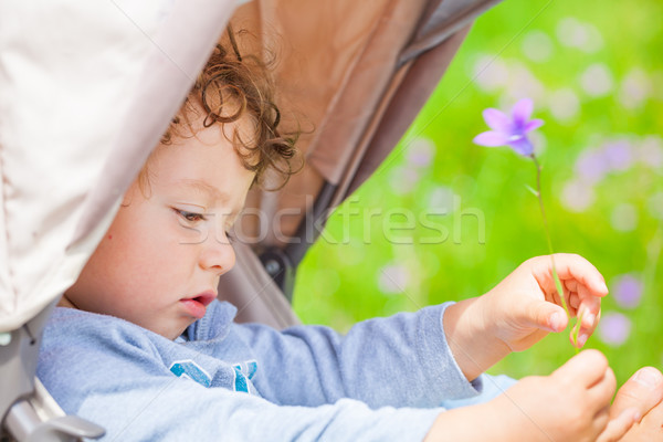 Stockfoto: Baby · jongen · outdoor · portret · spelen