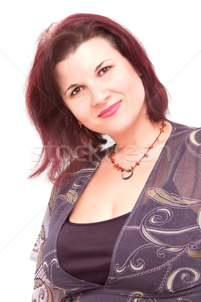 Rotschopf schönen reifen isoliert weiß Frau Stock foto © igabriela