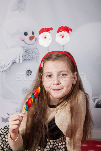 Meisje christmas portret gezicht Stockfoto © igabriela