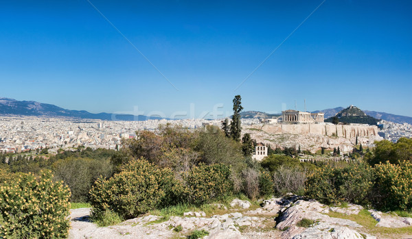 Panorama Athene panoramisch Acropolis voorjaar Stockfoto © igabriela