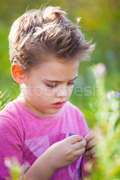 Nino retrato aire libre 5 años otono nino Foto stock © igabriela