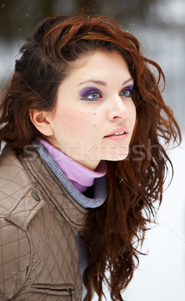 Casual young woman outdoor in winter Stock photo © igabriela