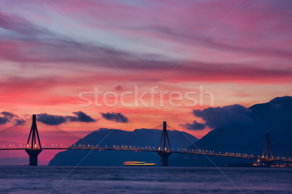 [[stock_photo]]: Rio · pont · réel · nom · Grèce · coucher · du · soleil