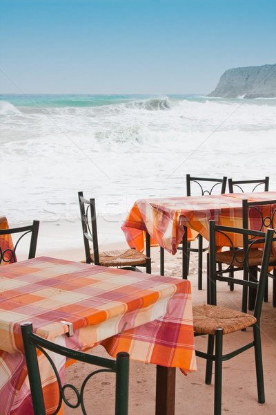 Tavern tables in Crete Stock photo © igabriela