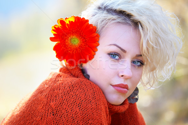 Beautiful young woman outdoor in autumn Stock photo © igabriela