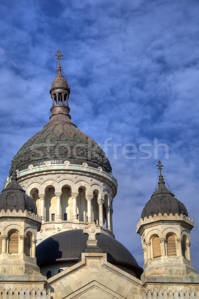 Prawosławny katedry miasta Rumunia kościoła Błękitne niebo Zdjęcia stock © igabriela