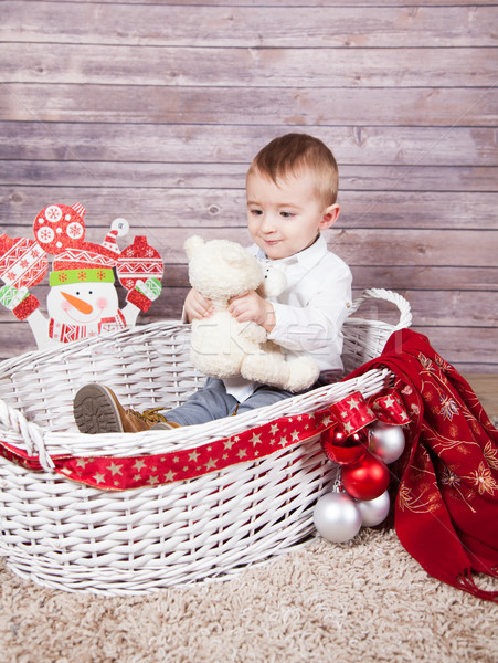 Baby jongen christmas portret Stockfoto © igabriela