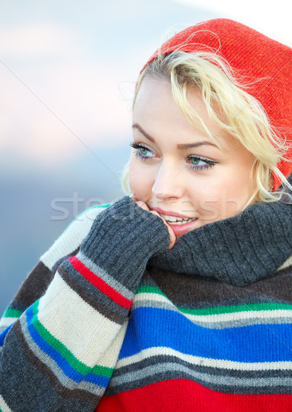 Beautiful young woman outdoor in autumn Stock photo © igabriela