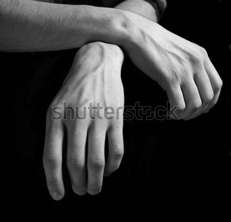 Ręce badania czarno białe ludzi czarny Zdjęcia stock © igabriela