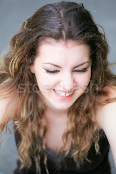Râs portret fericit caucazian fată Imagine de stoc © igabriela