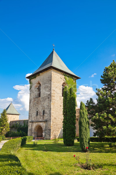 Kolostor város nyáridő Romania torony középkori Stock fotó © igabriela