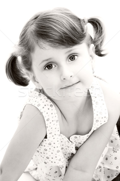童年 美麗 年輕的女孩 孤立 白 女孩 商業照片 © igabriela