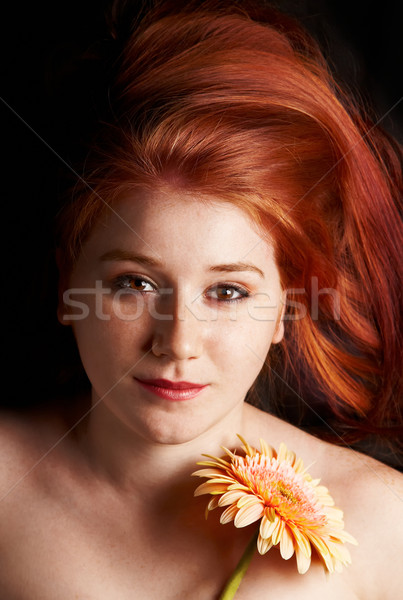 Low key portrait of a young woman Stock photo © igabriela