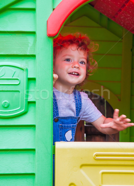 1 год ребенка мальчика портрет игрушку дома Сток-фото © igabriela