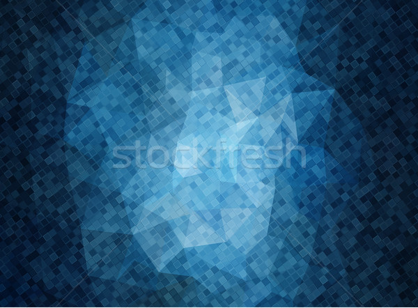 Horizontal blue banner with square shapes Stock photo © igor_shmel