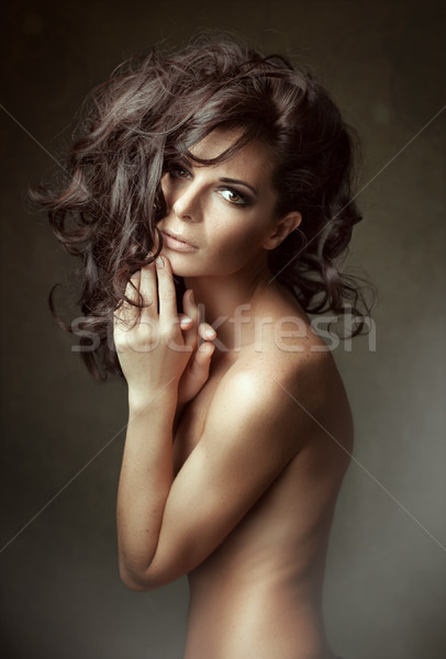 Long curly Hair. Sensual woman Portrait. Stock photo © igor_shmel