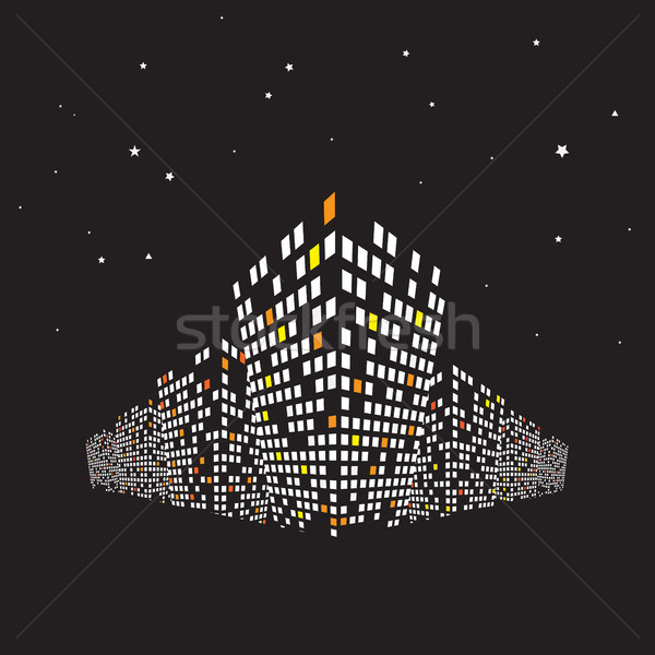 Modern buildings at night. Cityscape background Stock photo © igor_shmel