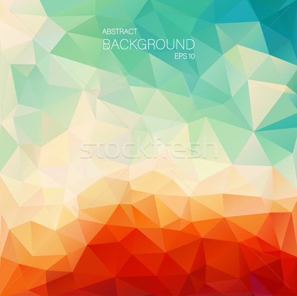Teal orange abstract background with triangle shapes Stock photo © igor_shmel