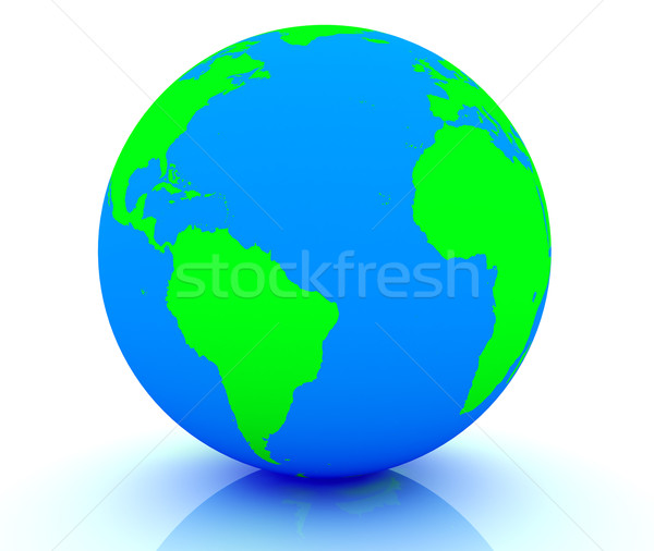Terre monde rendu 3d blanche carte fond [[stock_photo]] © ijalin