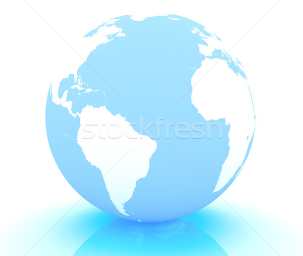 Tierra mundo 3d blanco nubes mapa Foto stock © ijalin