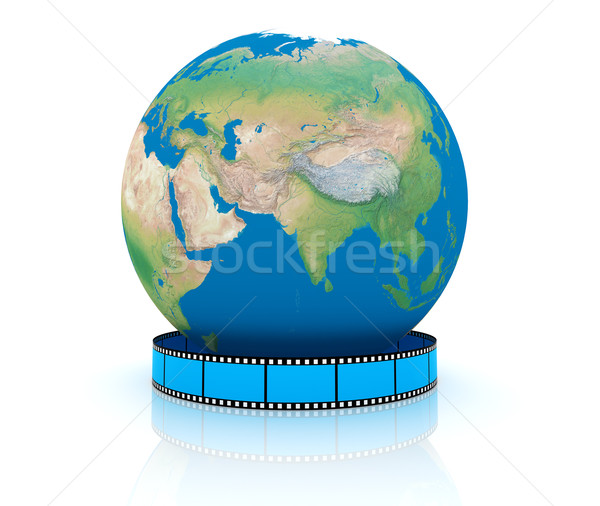 Mundo vídeo 3D prestados aislado blanco Foto stock © ijalin