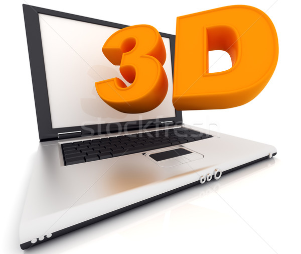 Mot 3D battant sur écran portable [[stock_photo]] © ijalin