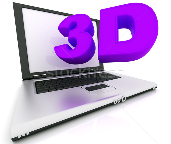 Mot 3D battant sur écran portable [[stock_photo]] © ijalin