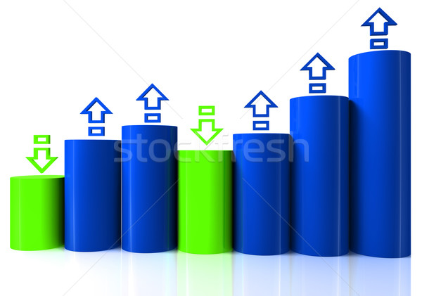 Barchart with arrows Stock photo © ijalin