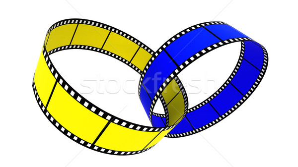 Deux 3D films anneau anneaux blanche [[stock_photo]] © ijalin