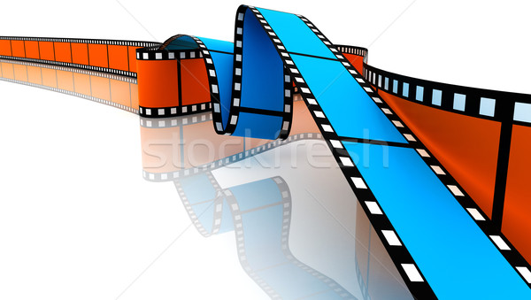 Blue and orange 3d blank films Stock photo © ijalin