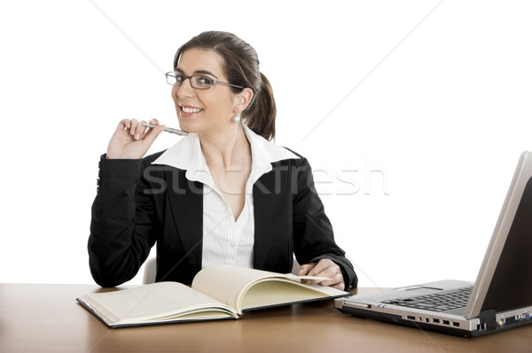 Business woman glücklich Frau arbeiten Büro Business Stock foto © iko