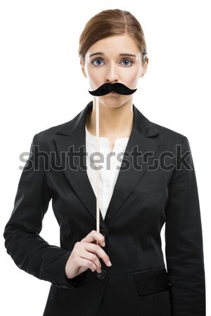 Beautiful woman with a moustache Stock photo © iko