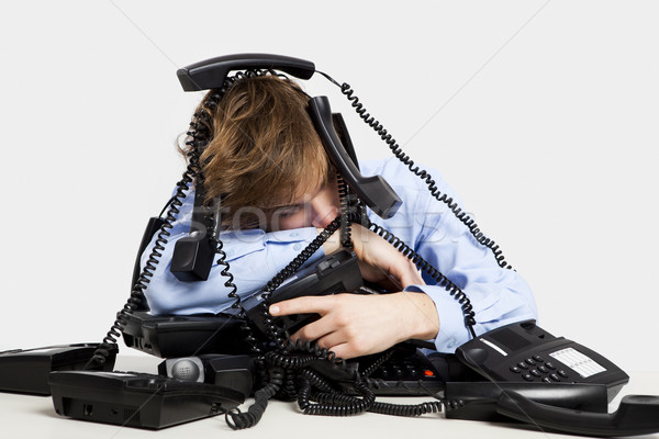wrapped in telephones Stock photo © iko